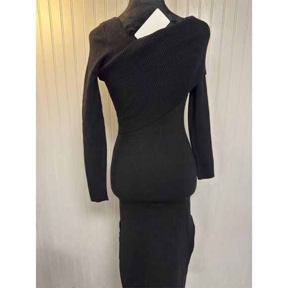 REVOLVE Line and Dot Black SYLVIE MIDI SWEATER DRESS XS - Picture 7 of 7